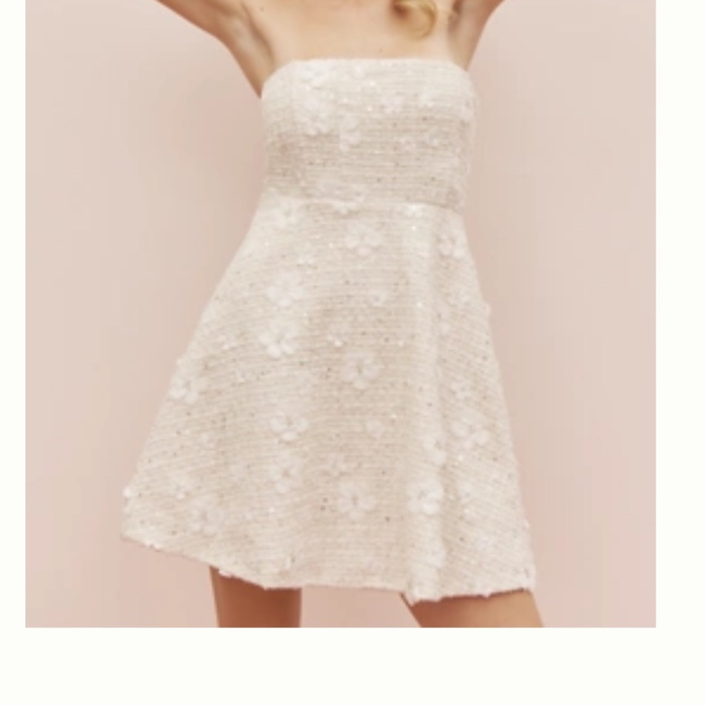 Anthropologie Cream Strapless Dress